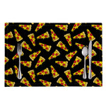 Black Pizza Pattern Print Placemat