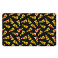 Black Pizza Pattern Print Polyester Doormat