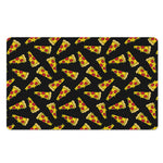Black Pizza Pattern Print Polyester Doormat