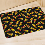 Black Pizza Pattern Print Polyester Doormat