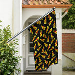 Black Pizza Pattern Print Polyester Flag
