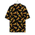 Black Pizza Pattern Print Rayon Hawaiian Shirt