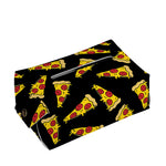 Black Pizza Pattern Print Rectangle Tissue Box Cover