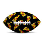 Black Pizza Pattern Print Rugby Ball
