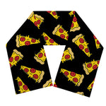 Black Pizza Pattern Print Scarf