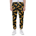 Black Pizza Pattern Print Joggers