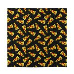 Black Pizza Pattern Print Silk Bandana