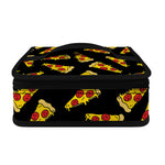 Black Pizza Pattern Print Small Lunch Bag