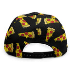 Black Pizza Pattern Print Snapback Cap