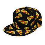 Black Pizza Pattern Print Snapback Cap