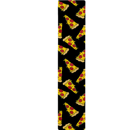 Black Pizza Pattern Print Table Runner