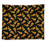 Black Pizza Pattern Print Tapestry