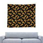 Black Pizza Pattern Print Tapestry