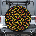 Black Pizza Pattern Print Tire Cover
