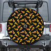 Black Pizza Pattern Print Tire Cover With Camera Hole