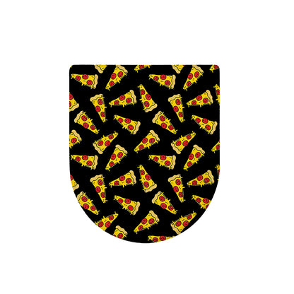 Black Pizza Pattern Print Toilet Lid Cover