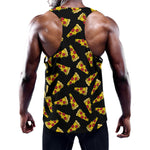 Black Pizza Pattern Print Training Tank Top
