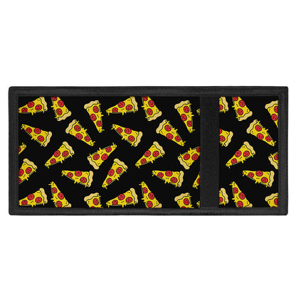 Black Pizza Pattern Print Trifold Wallet
