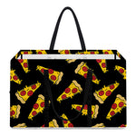 Black Pizza Pattern Print Utility Tote Bag