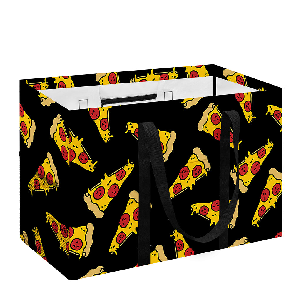 Black Pizza Pattern Print Utility Tote Bag