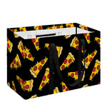 Black Pizza Pattern Print Utility Tote Bag