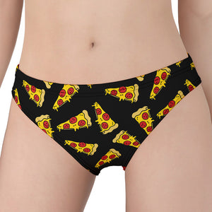 Black Pizza Pattern Print Women's Panties