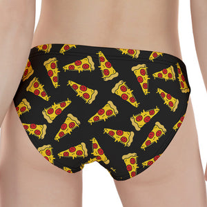 Black Pizza Pattern Print Women's Panties