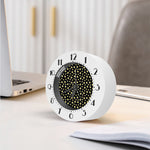 Black Plumeria Flower Pattern Print Alarm Clock