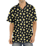 Black Plumeria Flower Pattern Print Aloha Shirt
