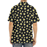 Black Plumeria Flower Pattern Print Aloha Shirt