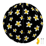 Black Plumeria Flower Pattern Print Basketball