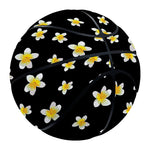 Black Plumeria Flower Pattern Print Basketball