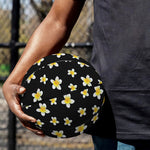 Black Plumeria Flower Pattern Print Basketball