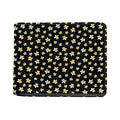 Black Plumeria Flower Pattern Print Bifold Wallet