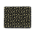 Black Plumeria Flower Pattern Print Bifold Wallet