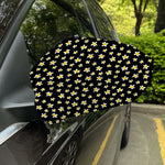 Black Plumeria Flower Pattern Print Car Side Mirror Covers