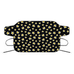 Black Plumeria Flower Pattern Print Car Windshield Snow Cover