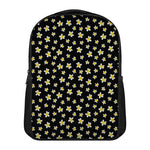Black Plumeria Flower Pattern Print Casual Backpack