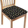 Black Plumeria Flower Pattern Print Chair Cushion Cover