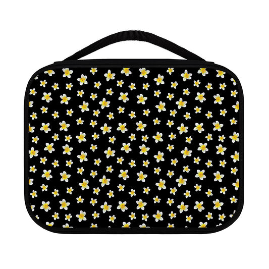 Black Plumeria Flower Pattern Print Classic Bible Case