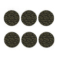 Black Plumeria Flower Pattern Print Coaster Set