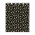 Black Plumeria Flower Pattern Print Curtain