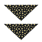 Black Plumeria Flower Pattern Print Dog Bandana