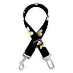 Black Plumeria Flower Pattern Print Dog Seat Belt