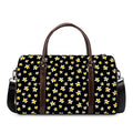 Black Plumeria Flower Pattern Print Duffel Bag