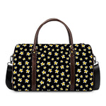 Black Plumeria Flower Pattern Print Duffle Bag