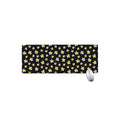 Black Plumeria Flower Pattern Print Extended Mouse Pad