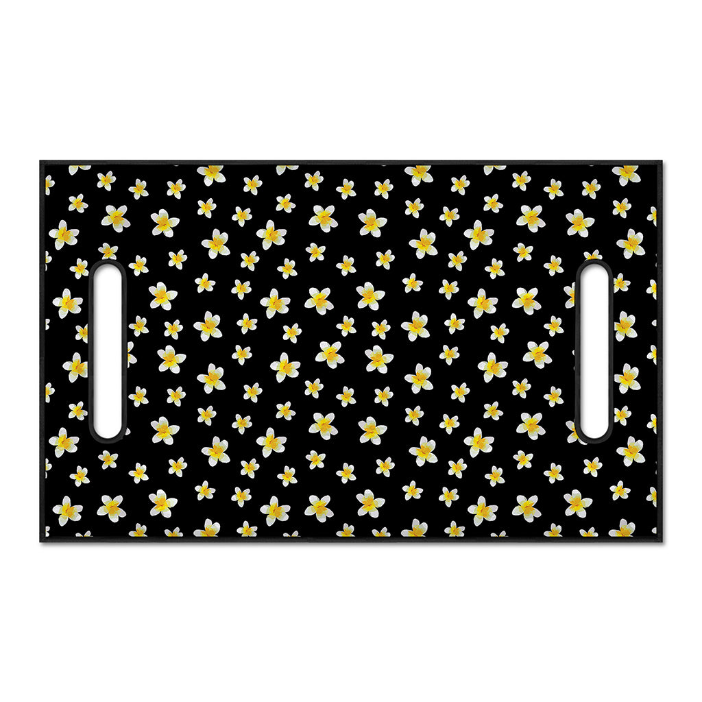 Black Plumeria Flower Pattern Print Golf Cart Seat Cover