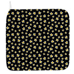 Black Plumeria Flower Pattern Print Hand Towel