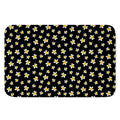 Black Plumeria Flower Pattern Print Indoor Door Mat